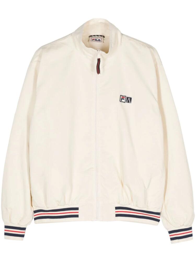 Fila logo-appliqué bomber jacket - Neutrals Cover