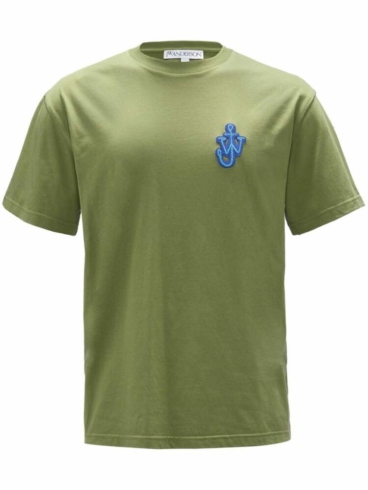 JW Anderson Anchor logo-embroidered organic cotton T-shirt - Green Cover