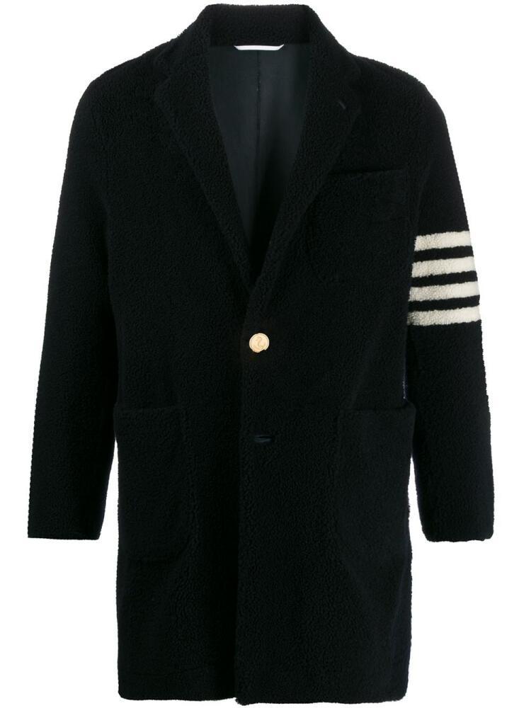 Thom Browne unconstructed sack 4-Bar overcoat - Blue Cover