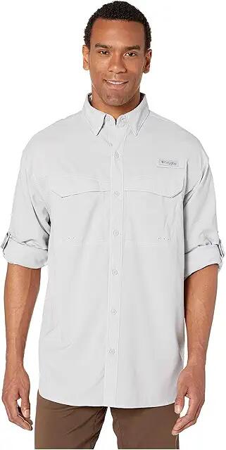 Columbia Low Drag Offshore Long Sleeve Shirt (Cool Grey/White) Men's Clothing Cover