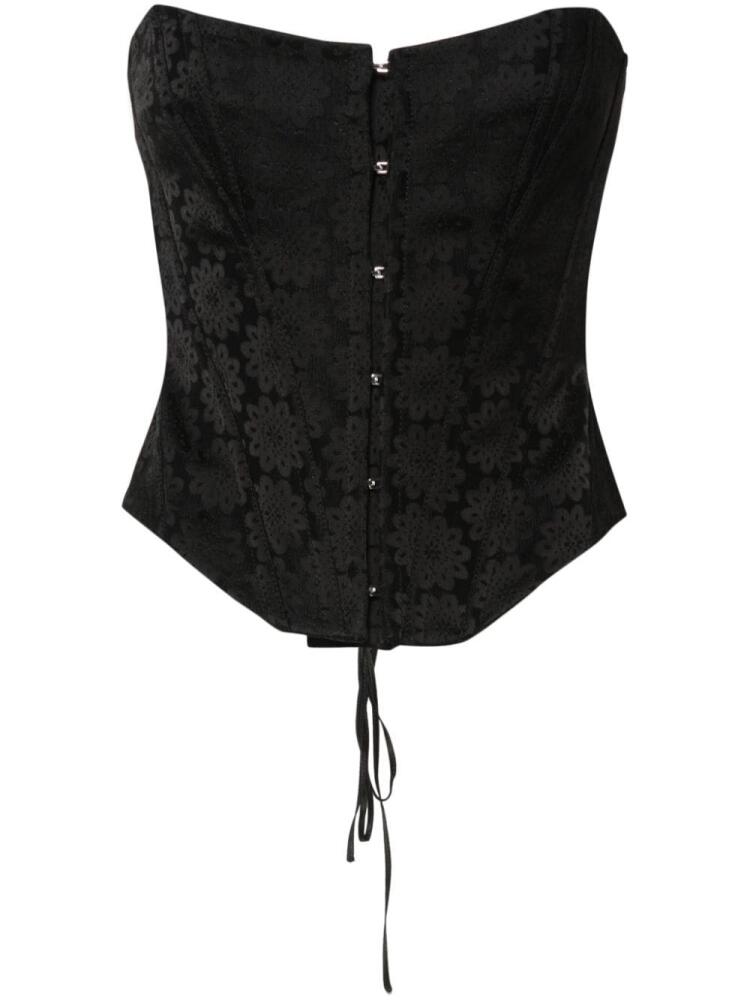 Stella McCartney floral-jacquard corset top - Black Cover