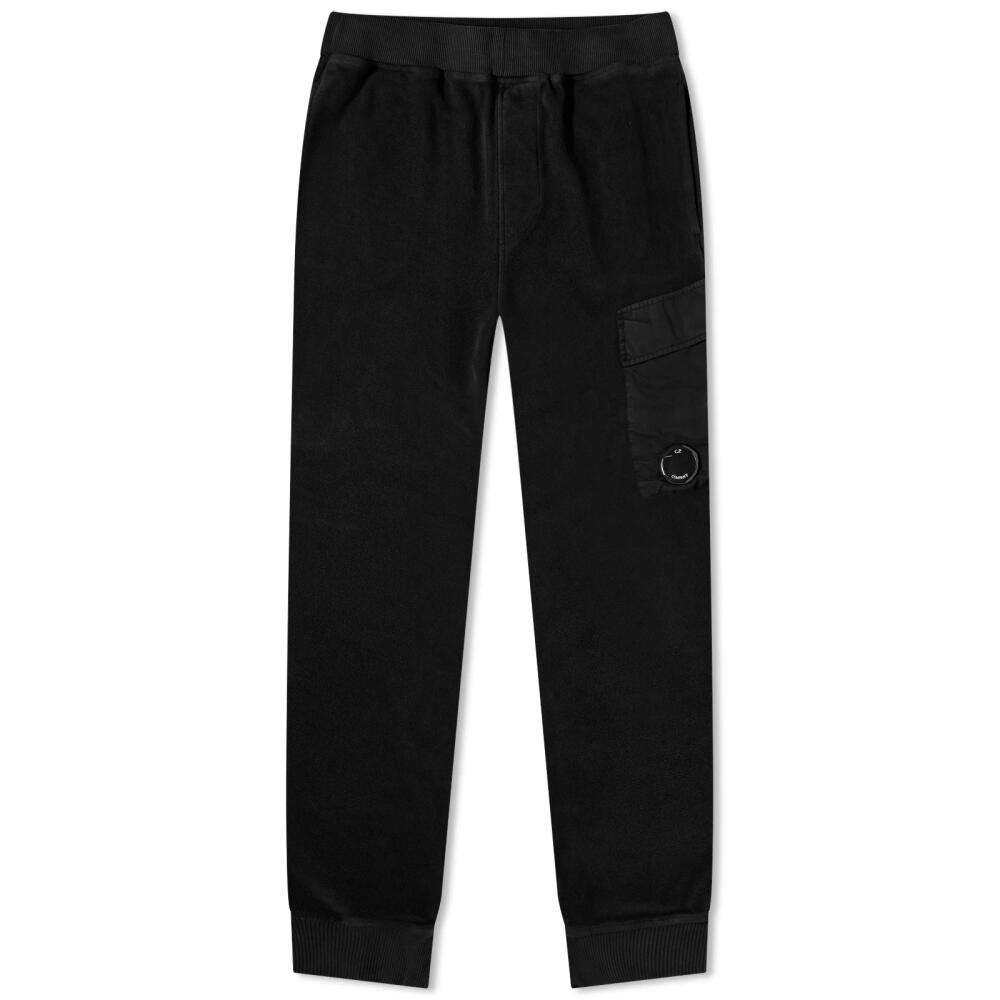 C.P. Company Men's Reverse Brushed & Emerized Fleece Sweatpants in Black Cover