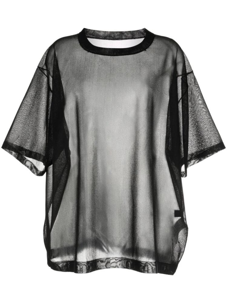 Yohji Yamamoto round-neck sheer T-shirt - Black Cover