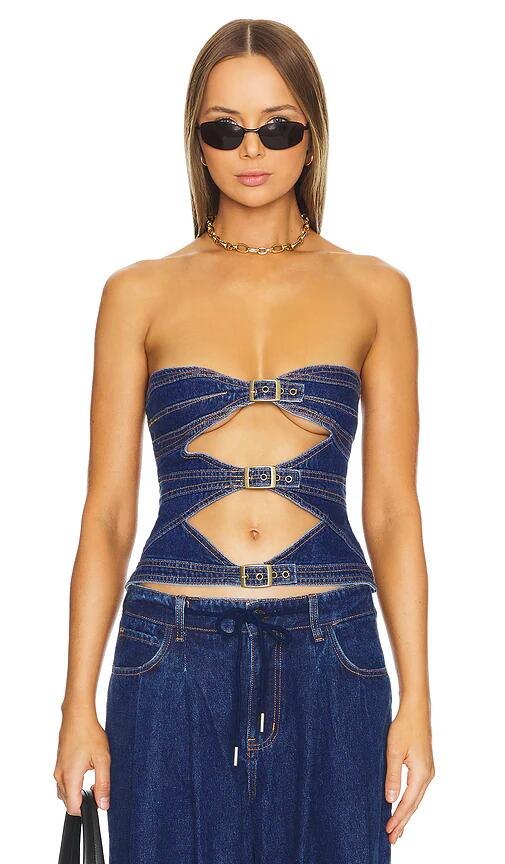 LIONESS Buckle Corset in Blue Cover