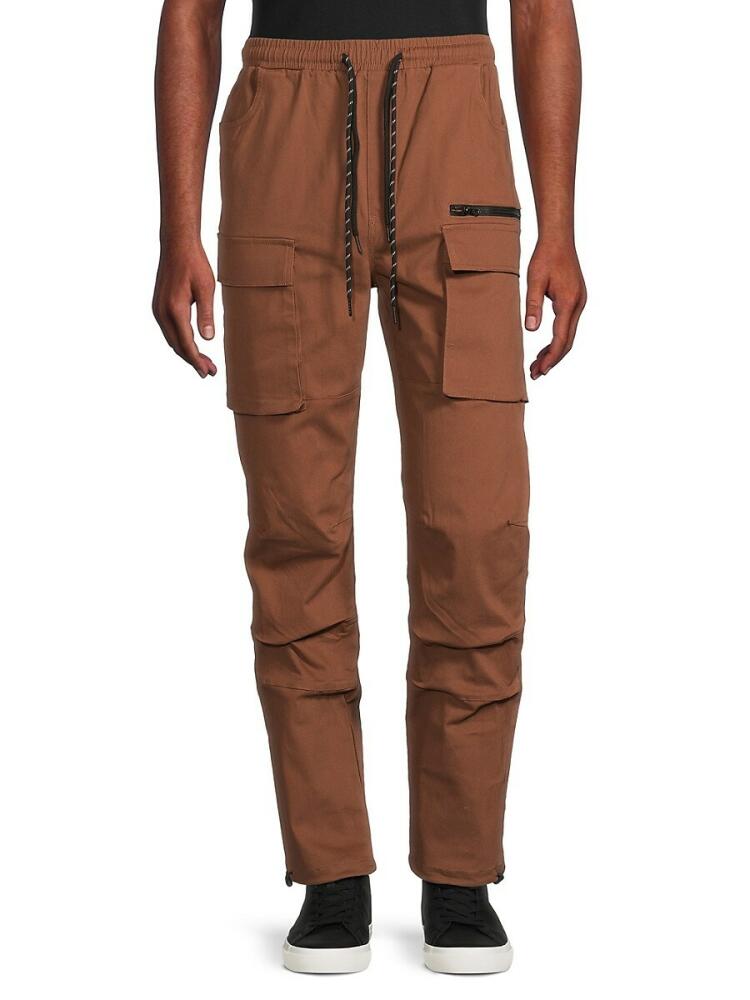 American Stitch Men's Drawstring Cargo Pants - Brown Cover