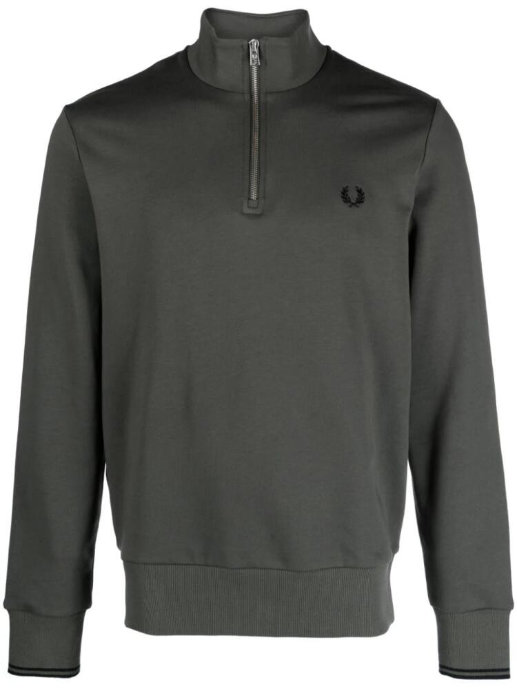 Fred Perry logo-embroidered zip-up sweatshirt - Green Cover