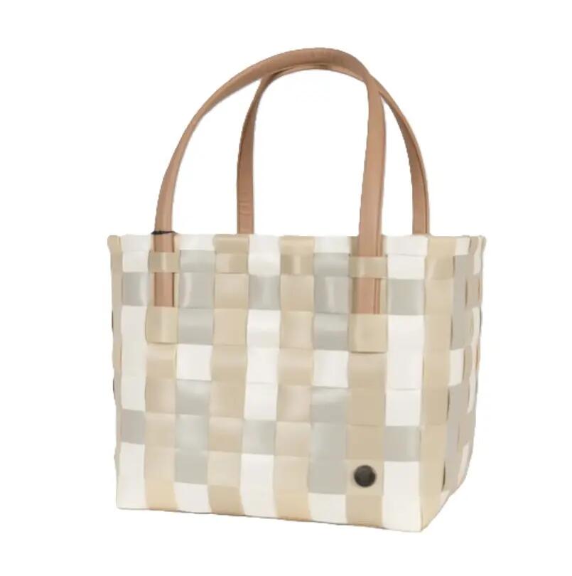 Handed By Color Block Recycled Tote Bag in Ecru White Mix Cover