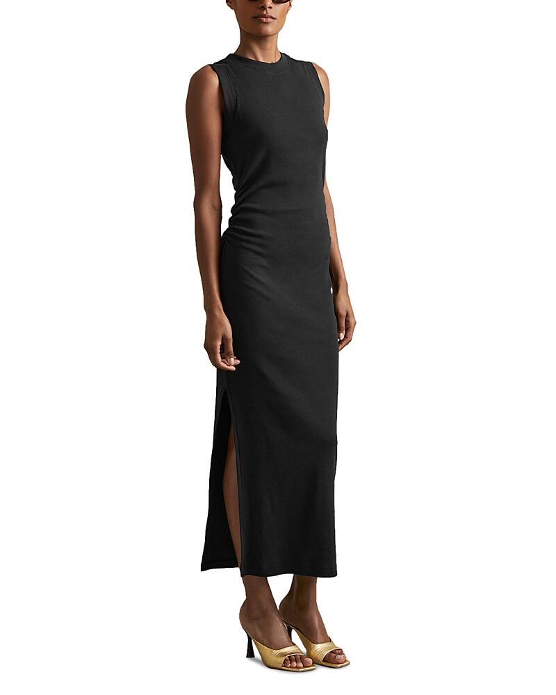 Reiss Truly Ribbed Ruched Jersey Midi Dress Cover