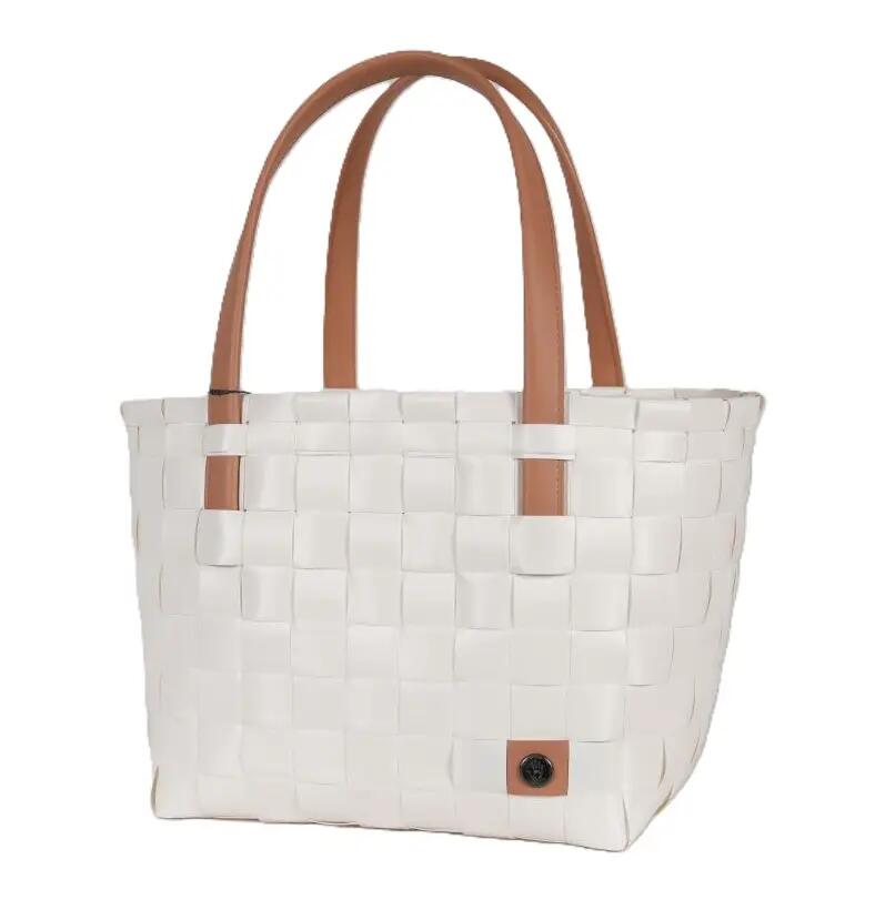 Handed By Color Block Recycled Tote Bag in White Cover