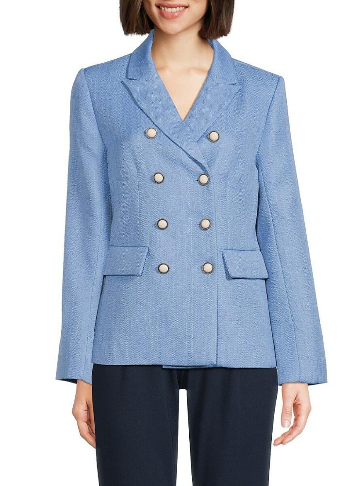 Wdny Men's Double Breasted Blazer - Blue Cover