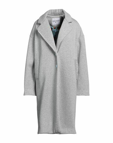 Front Street 8 Woman Coat Grey Cotton, Polyethylene Cover