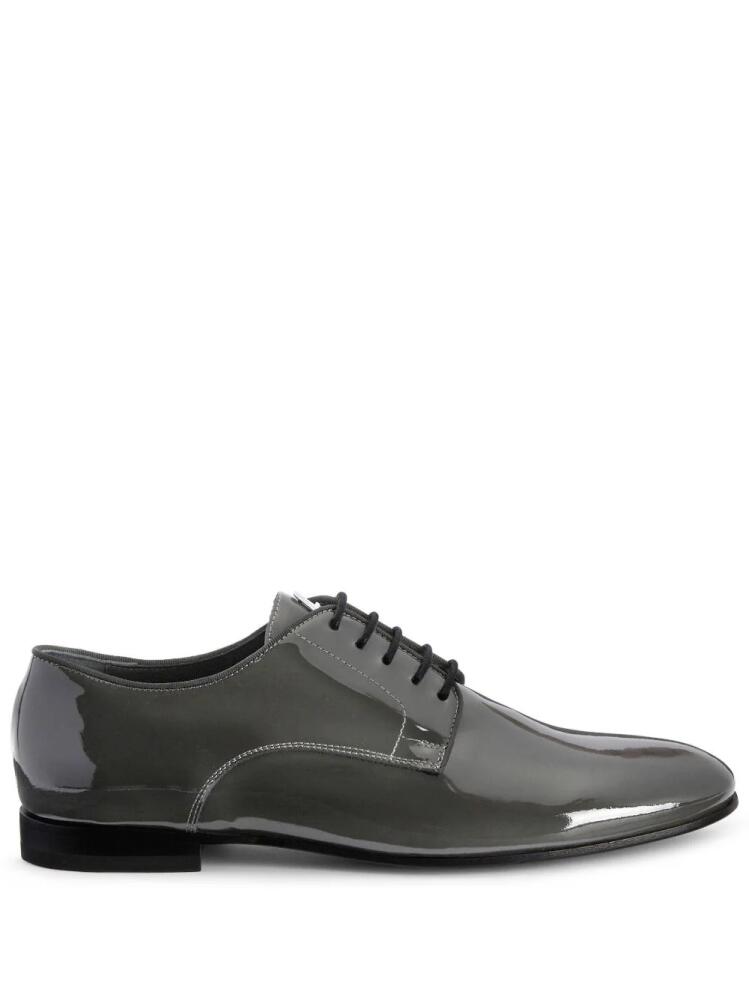 Giuseppe Zanotti patent-leather lace-up loafers - Grey Cover