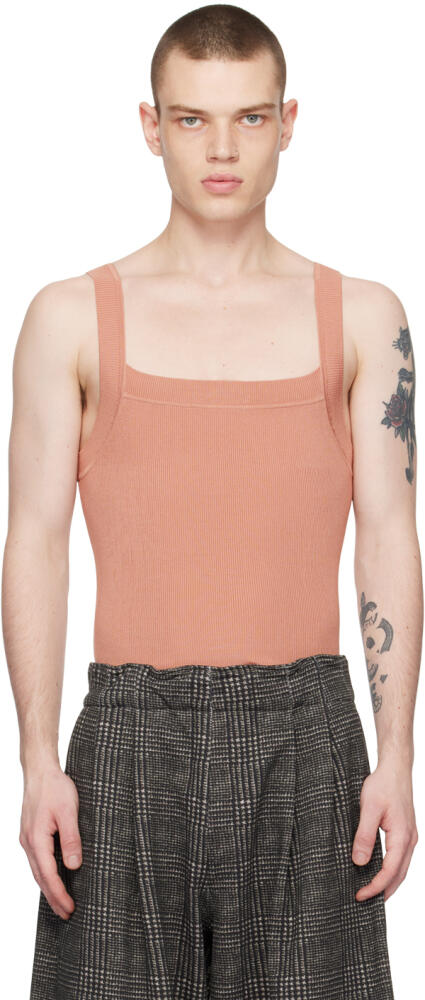 Dries Van Noten Pink Square Neck Tank Top Cover