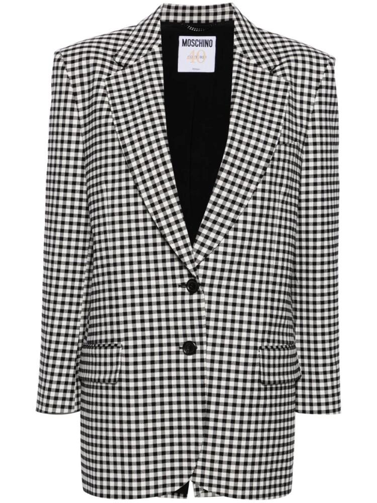 Moschino gingham-check single-breasted blazer - Black Cover