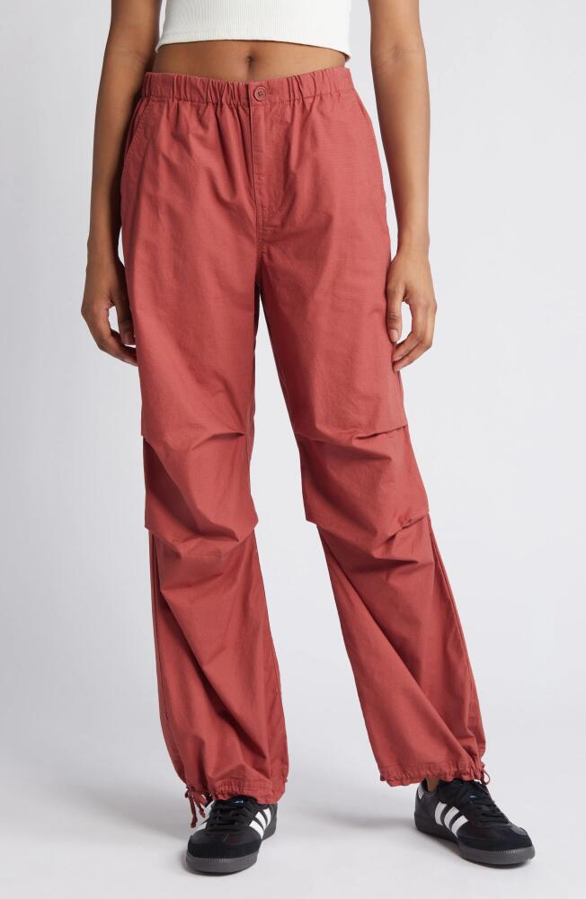 BP. Ripstop Parachute Pants in Red Cowhide Cover