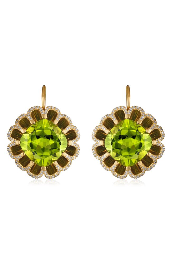 Mindi Mond Floating Peridot & Diamond Drop Earrings in Gold/Peridot/Diamond Cover