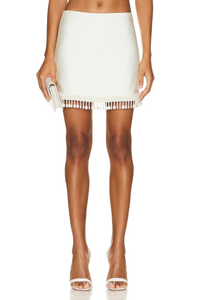 PatBO Beaded Mini Skirt in Cream Cover