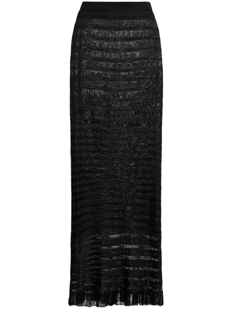 TOM FORD ladder-knit maxi skirt - Black Cover