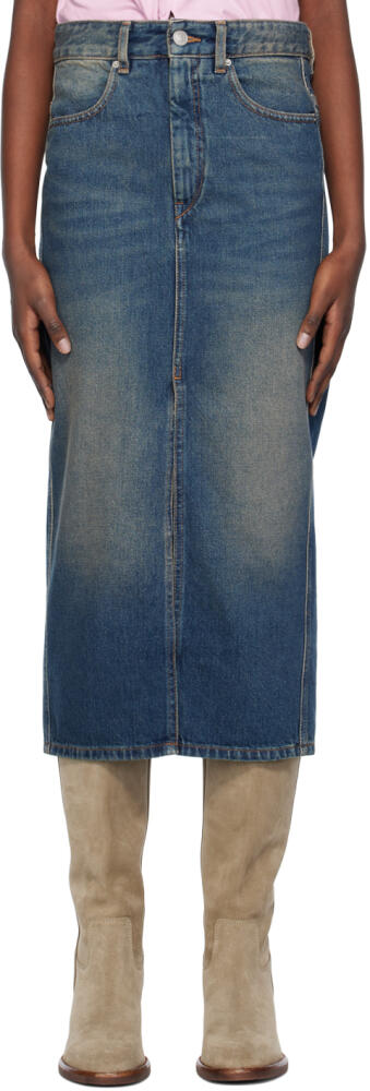 Isabel Marant Blue Julicia Denim Midi Skirt Cover