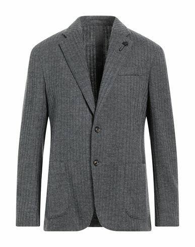 Lardini Man Cardigan Lead Wool, Polyester Cover