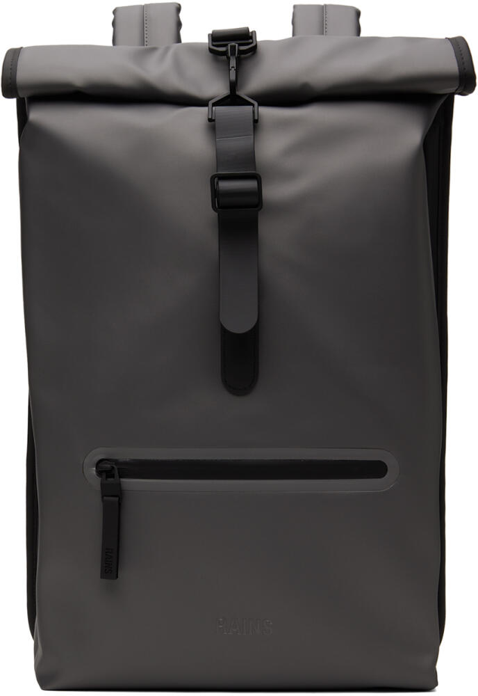 RAINS Gray Rolltop Backpack Cover