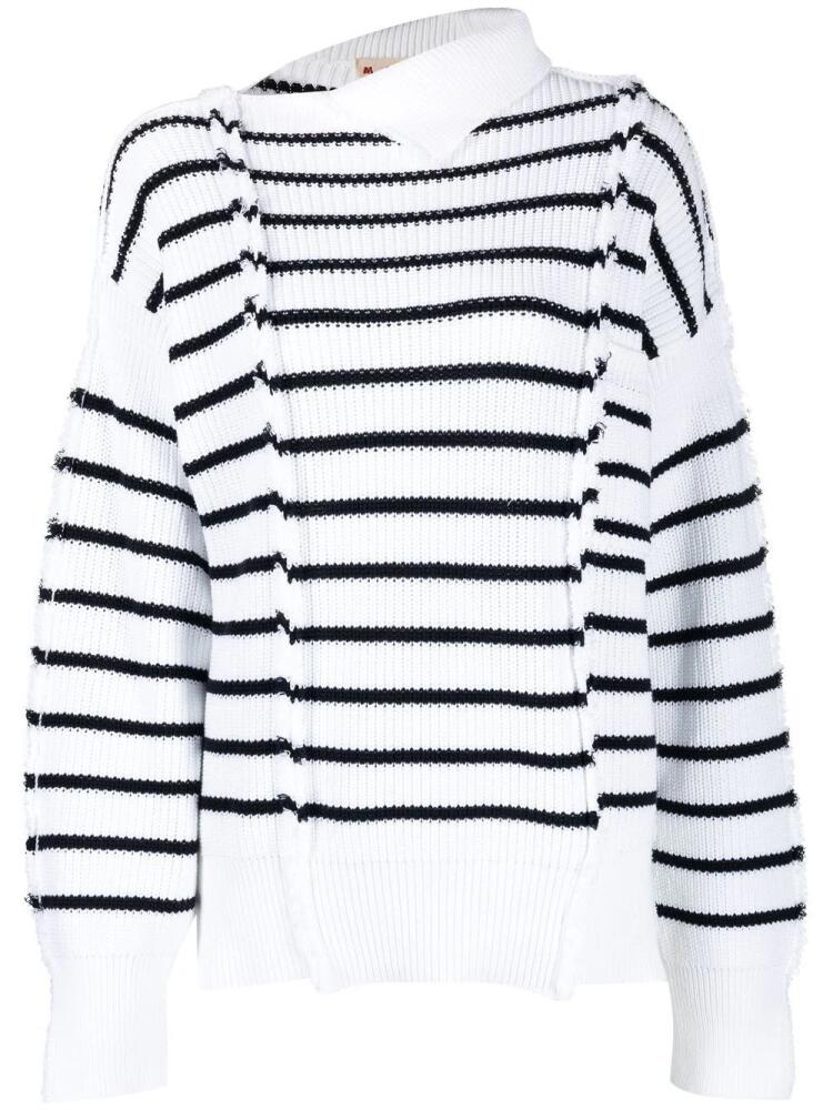 Marni striped rib jumper - White Cover