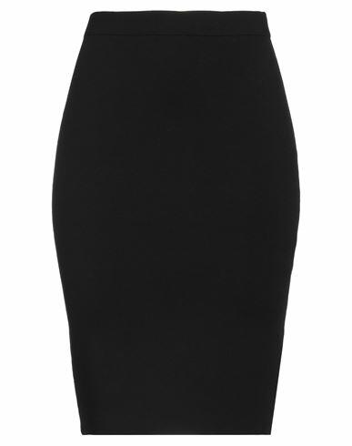 Saint Laurent Woman Midi skirt Black Wool, Polyamide, Elastane Cover