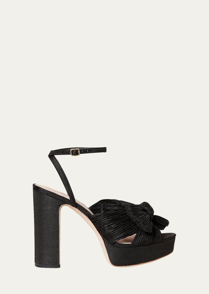 Loeffler Randall Natalia Pleated Knot Ankle-Strap Platform Sandals Cover