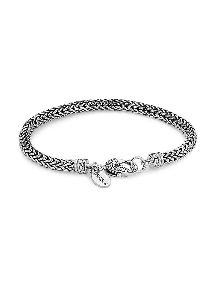 Eli Pebble Men's Tulang Naga Sterling Silver Braided Bracelet Cover