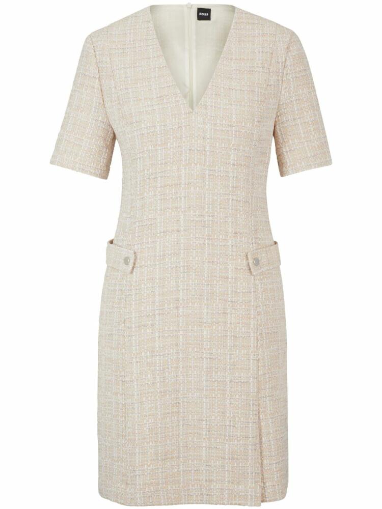 BOSS tweed mini dress - Neutrals Cover