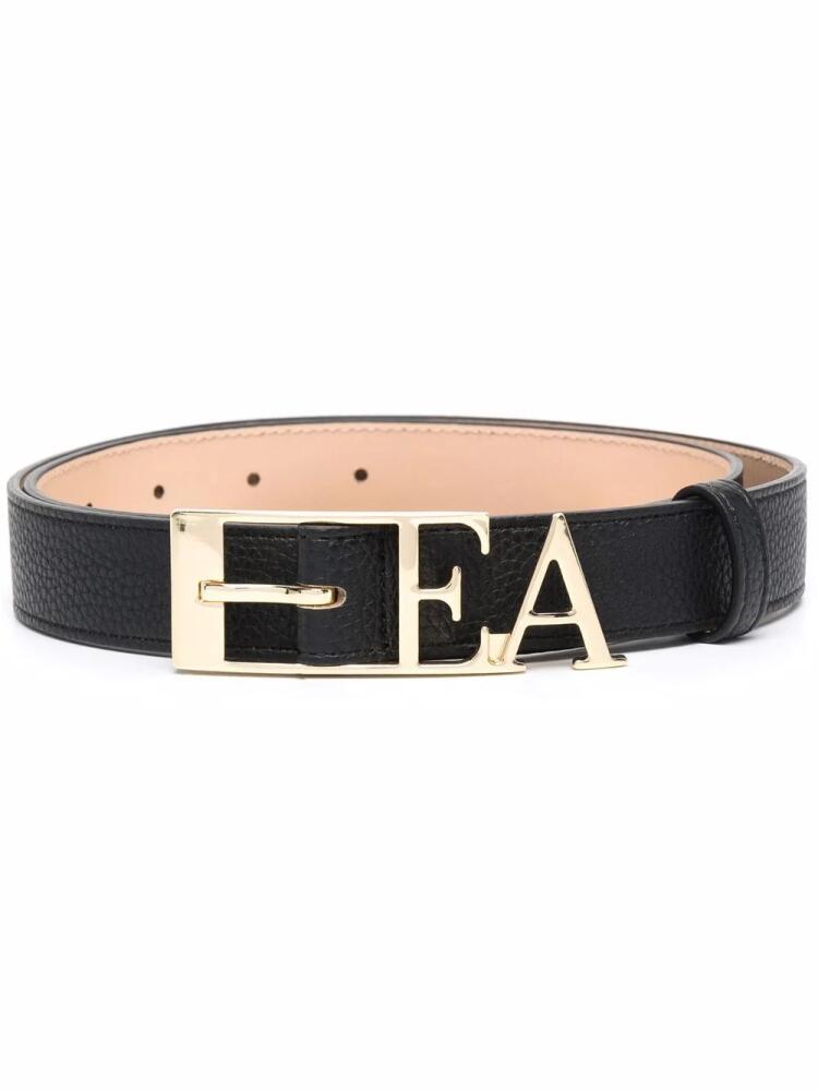 Emporio Armani logo-plaque buckle belt - Black Cover