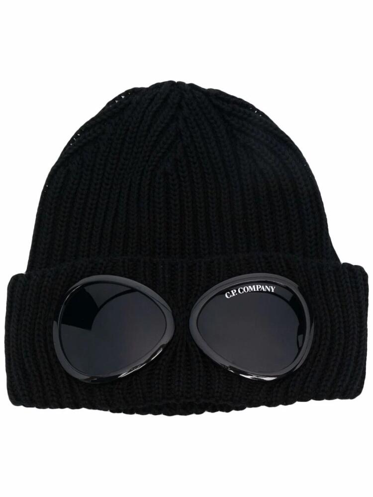 C.P. Company logo-print knitted beanie - Black Cover