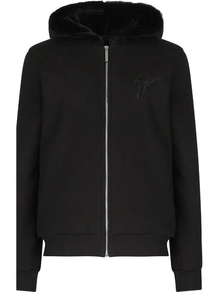 Giuseppe Zanotti LR-12 logo-print hoodie - Black Cover