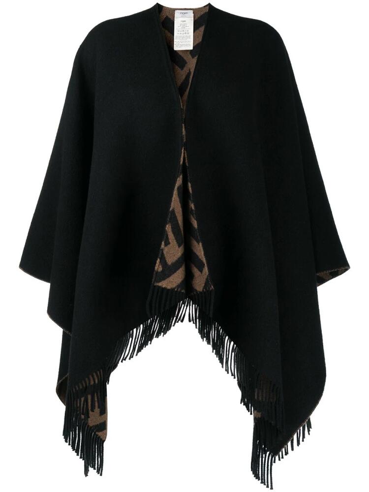 FENDI monogram pattern cape - Black Cover