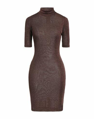 Sportmax Woman Mini dress Brown Viscose, Metallic fiber, Polyamide Cover