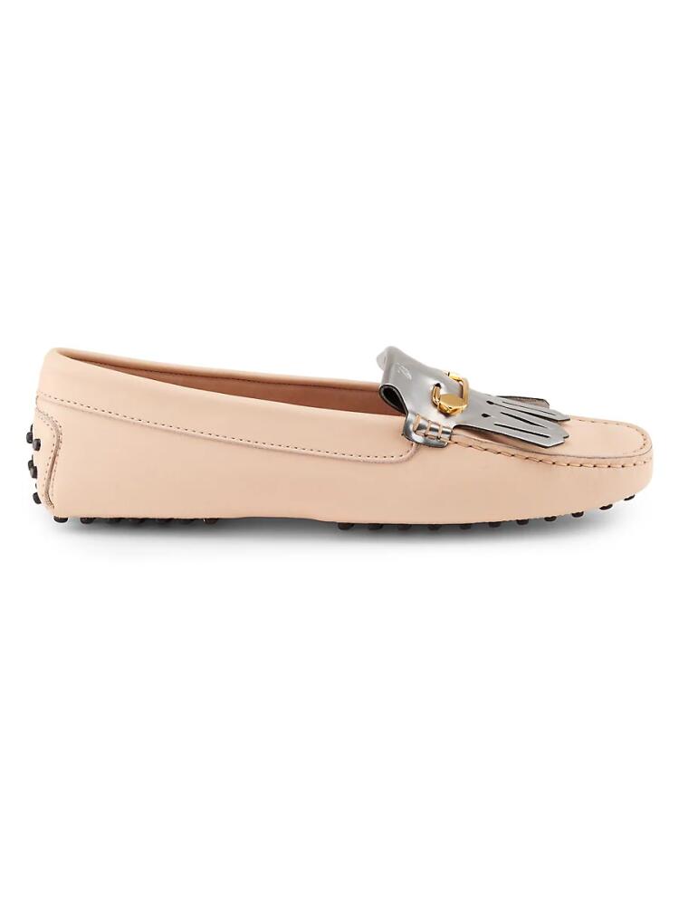 Tod's Women's Heaven Leather Driving Loafers - Light Pink Cover