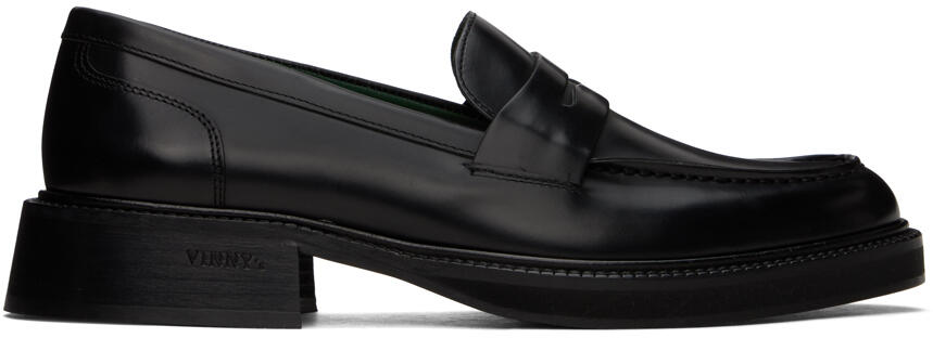 VINNY's Black Heeled Townee Loafers Cover