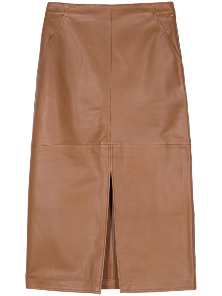 Tommy Hilfiger leather straight skirt - Brown Cover