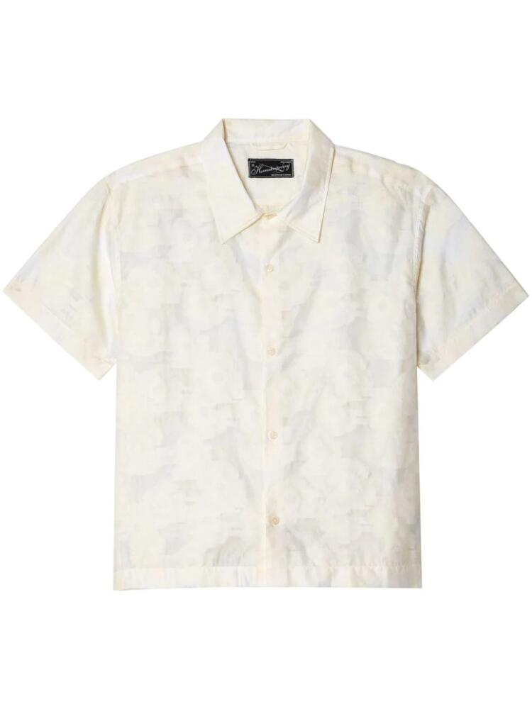 mfpen Holiday floral-jacquard cotton shirt - Neutrals Cover