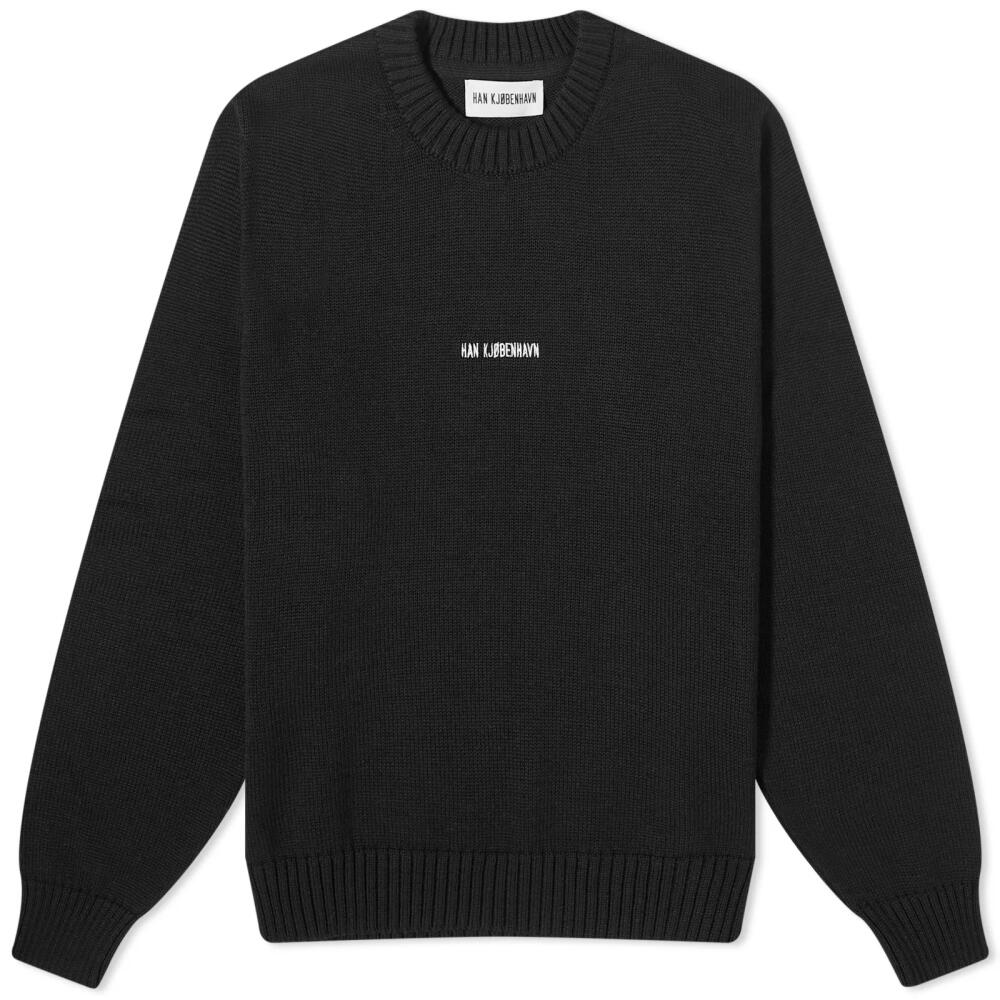 Han Kjobenhavn Men's Regular Knit Logo Jumper in Black Cover