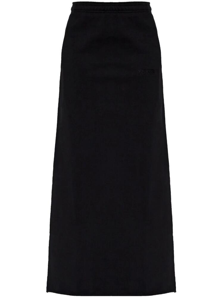 VETEMENTS logo-embroidered jersey skirt - Black Cover