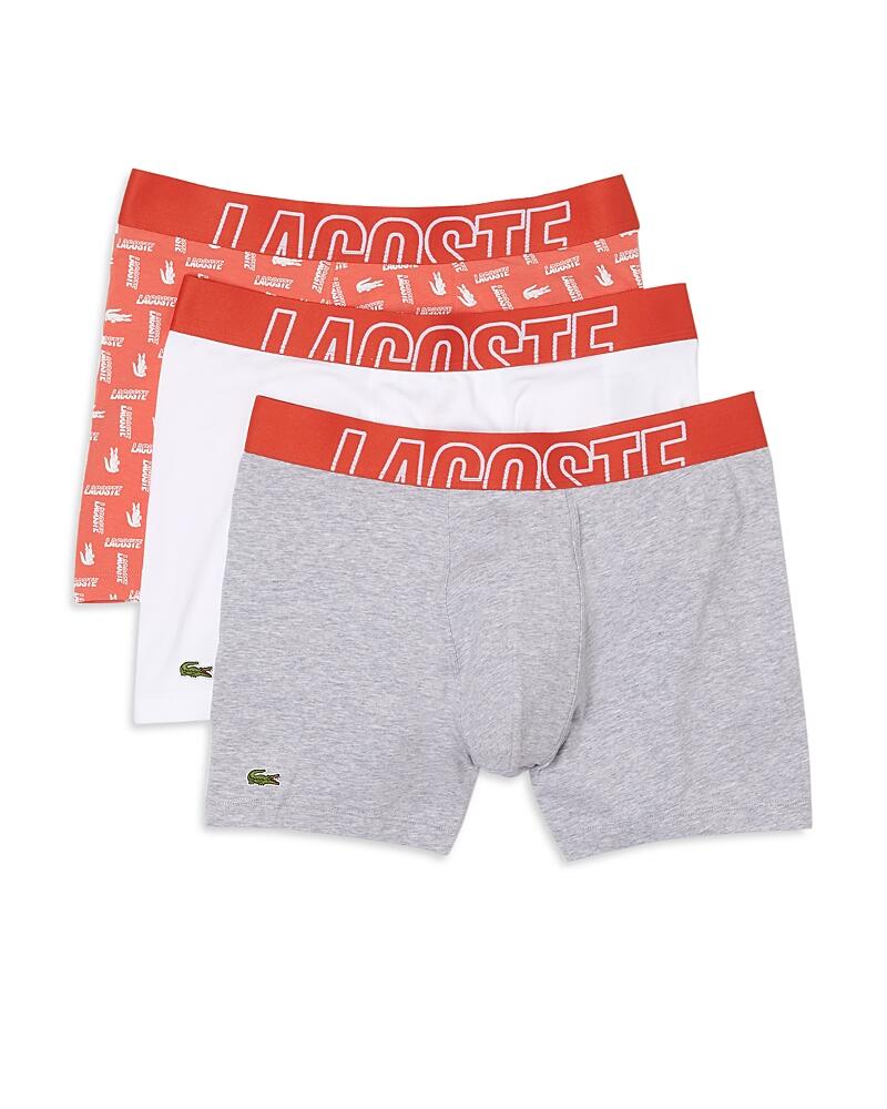 Lacoste Cotton Stretch Logo Print Boxer Briefs, Pack of 3 Cover