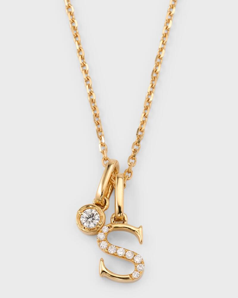 Frederic Sage 18K Yellow Gold Initial S Diamond Pendant Necklace Cover