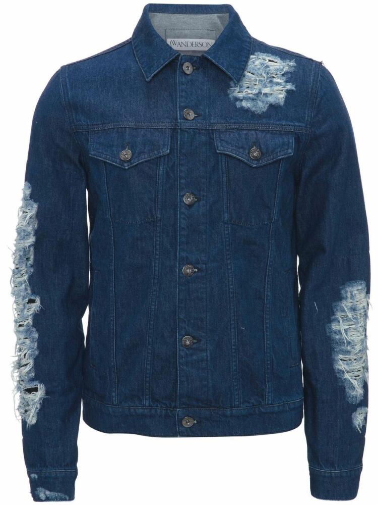 JW Anderson distressed -effect denim jacket - Blue Cover