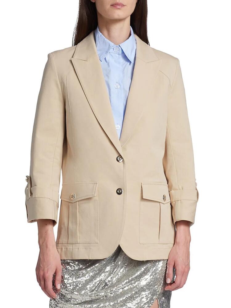 TWP Women's Bell Notch Lapel Blazer - Khaki Cover