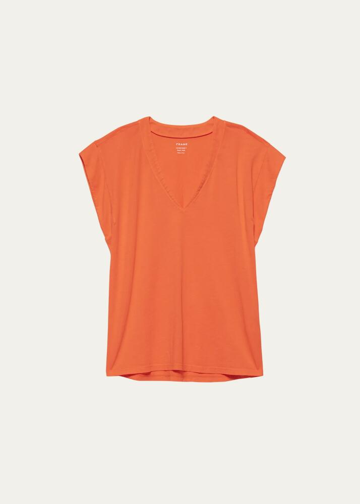 FRAME Le Mid Rise V-Neck Tee Cover