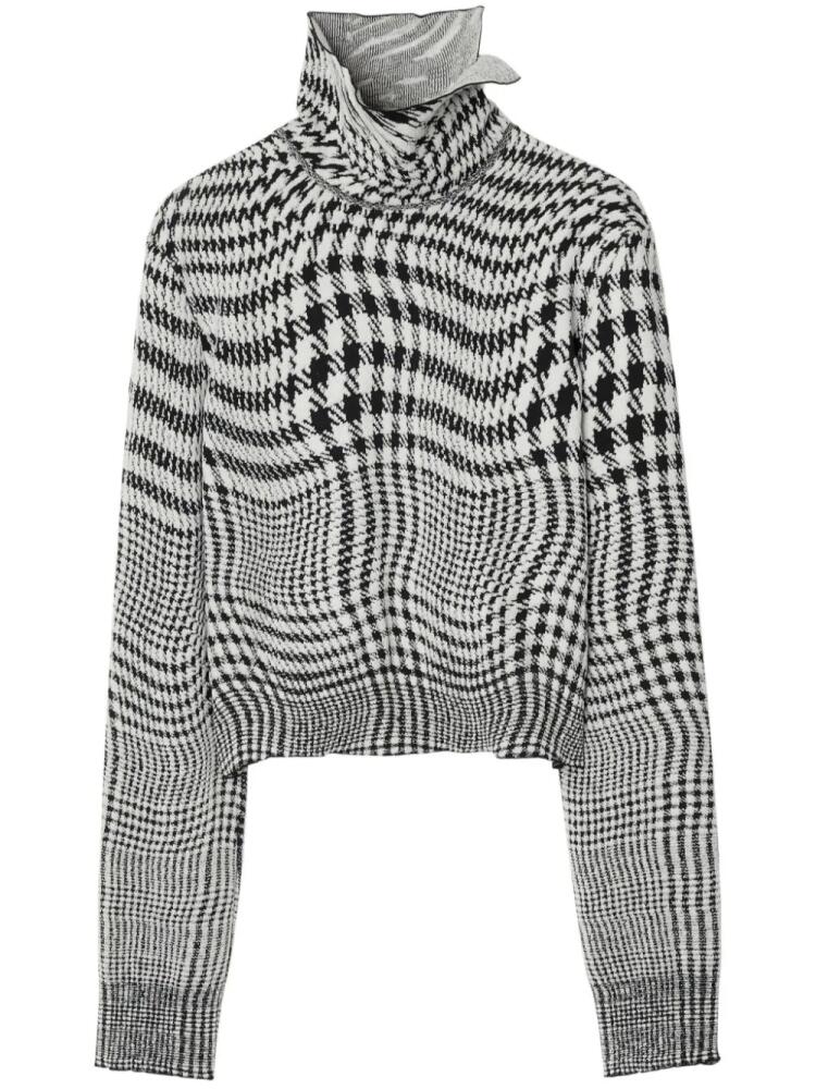 Burberry high-neck houndstooth jacquard jumper - Black Cover