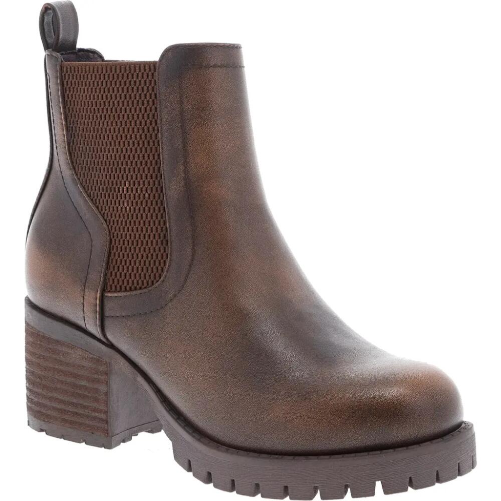 MIA Jonna Lug Sole Chelsea Boot in Brown Cover