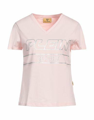 Plein Sport Woman T-shirt Light pink Cotton, Elastane Cover