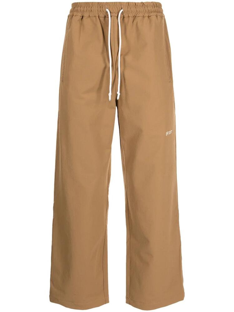 Off Duty logo embroidered track pants - Brown Cover